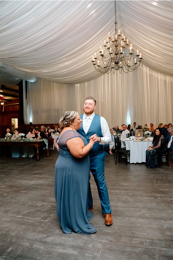 A special dance with the groom and his mother.