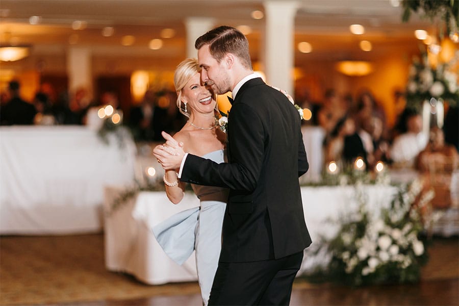 The groom sharing a special dance with his mother.