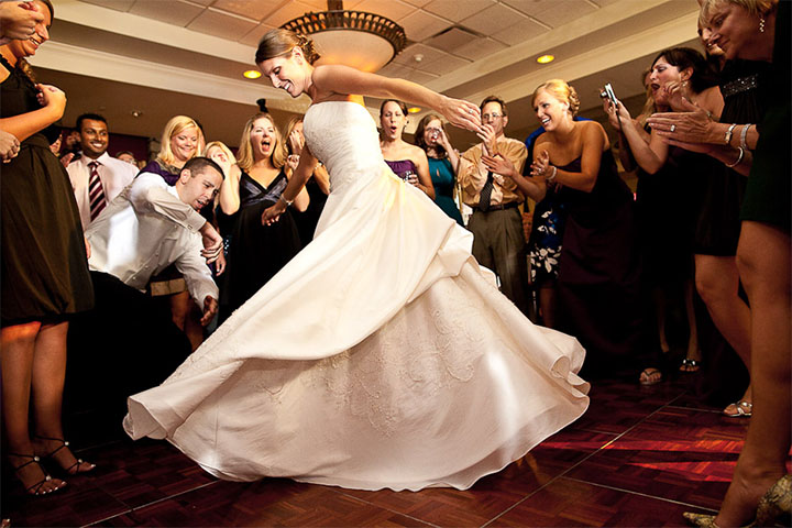 Bride twirling