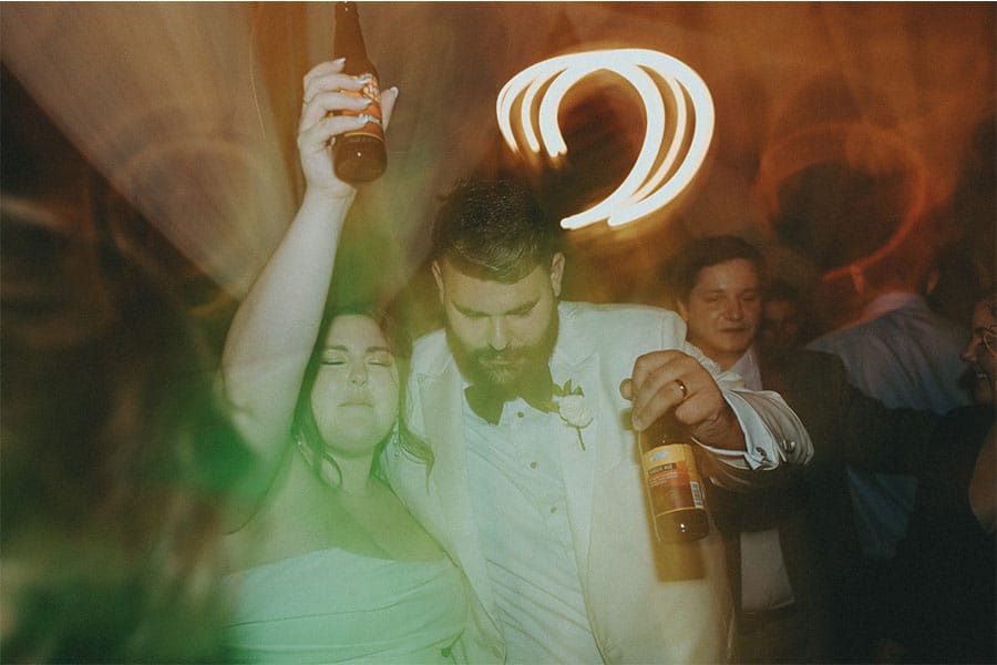 The bride and groom celebrating their special day.